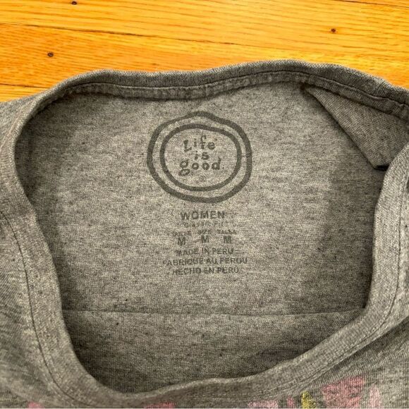 Life is Good grey faded flip flops short sleeve tee shirt - Picture 4 of 4